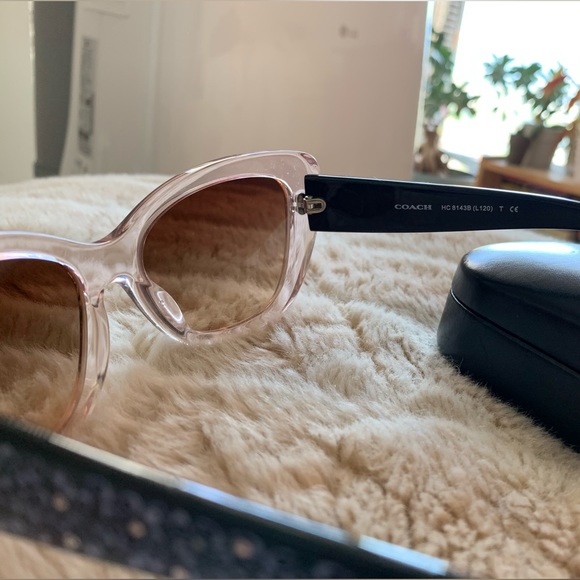 Coach Cateye clear frames rhinestones sunglasses - Picture 6 of 14